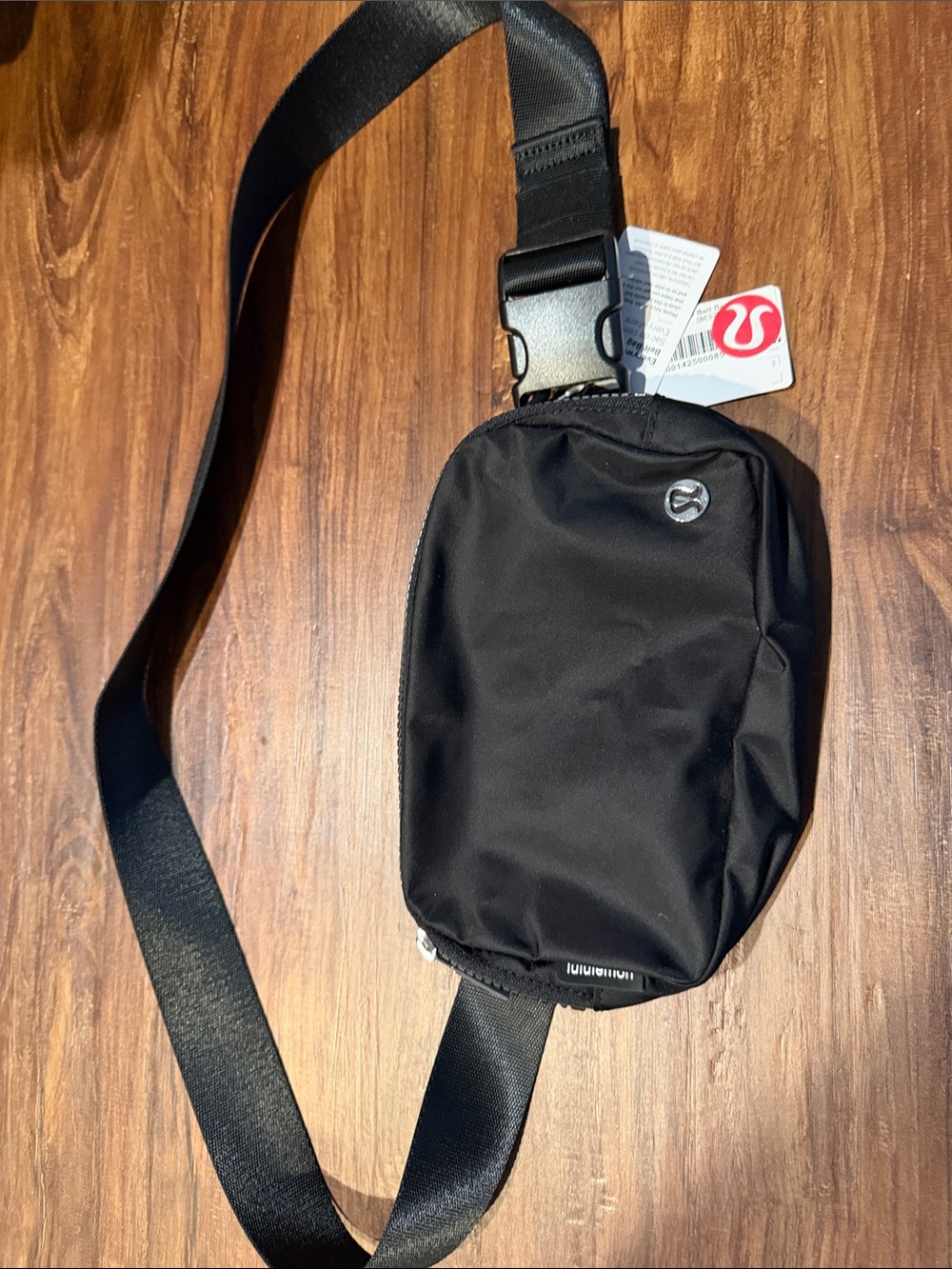 lululemon athletica Black Nylon Sling Belt Bag